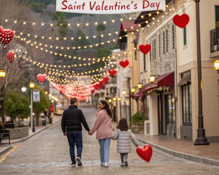 Una pareja de citas en el día de San Valentín