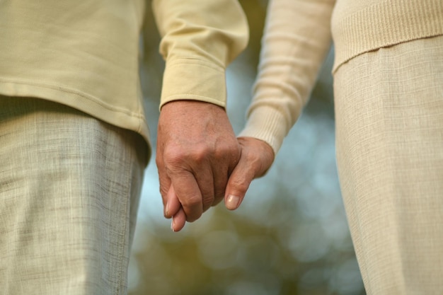 Pareja cogidos de la mano juntos