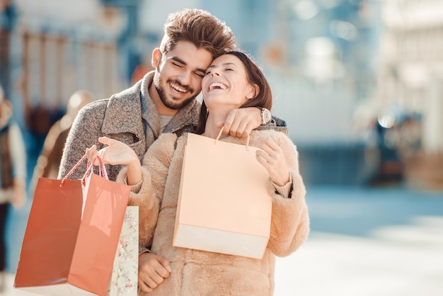 pareja, en, compras