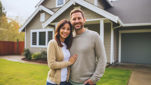 Foto la pareja compró una casa nueva.