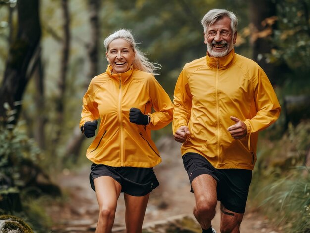 Una pareja de corredores en el sendero