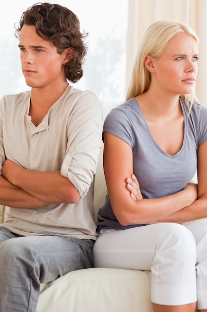 Pareja después de una discusión