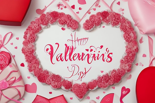 Pareja en el Día de San Valentín con una forma de corazón con una linda caricatura