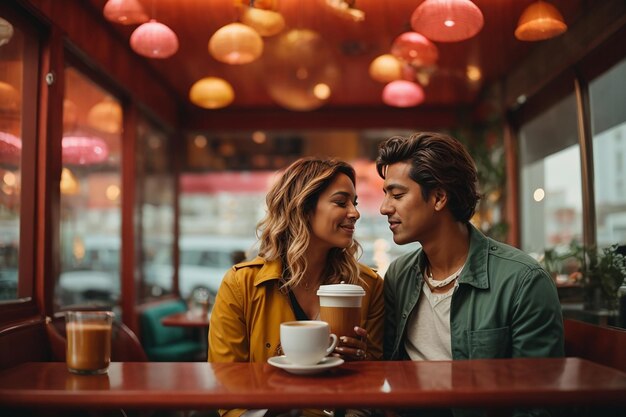 Pareja disfrutando de un café el fin de semana