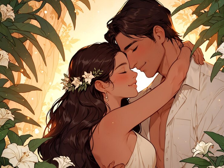 una pareja enamorada abrazándose