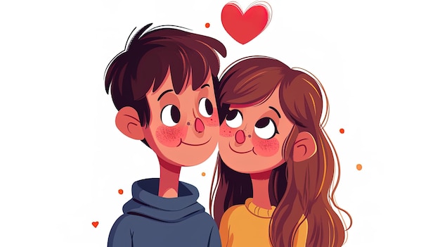 Pareja enamorada Ilustración de vector dibujado a mano en estilo boceto ai generativo