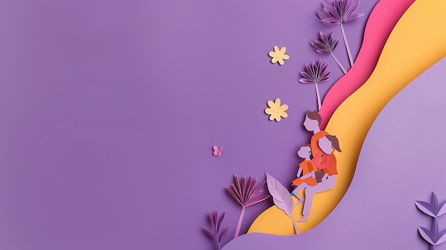 Una pareja encantadora y colorida en el fondo de la invitación.