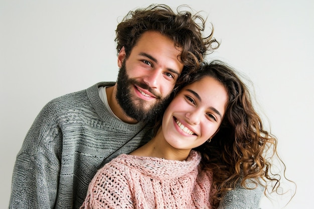 Una pareja estadounidense sobre un fondo blanco