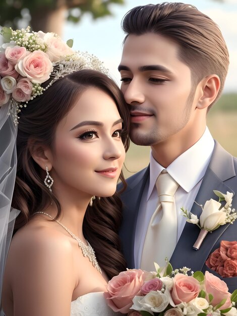 Una pareja feliz y encantadora.