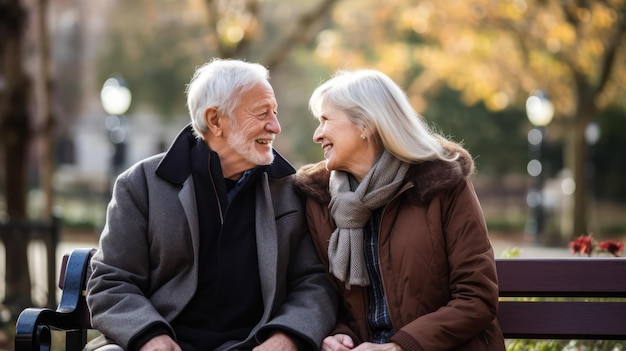 Una pareja feliz viajando sonriendo