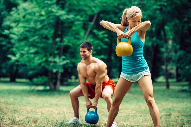 La pareja de fitness