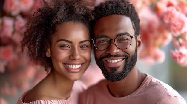 La pareja florece con amor