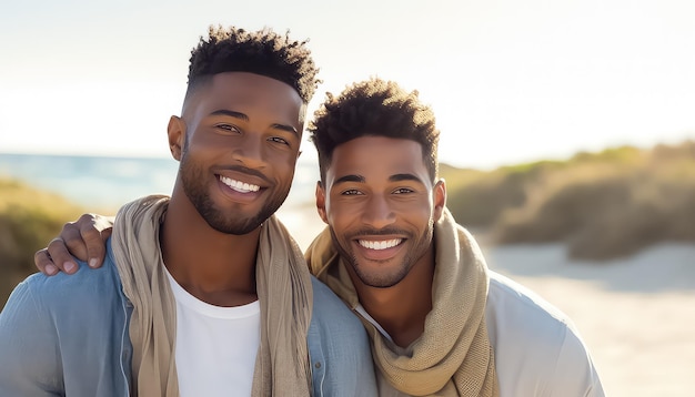 pareja gay en la playa mes de la historia negra