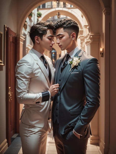 Una pareja gay en su boda