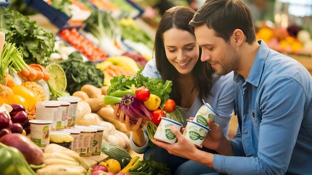 La pareja ha elegido productos saludables