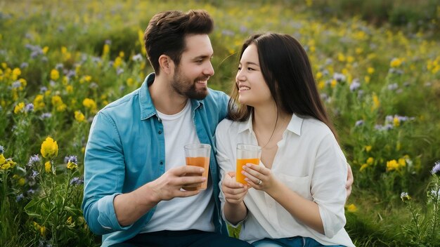 La pareja ha elegido productos saludables