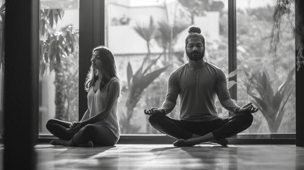 pareja haciendo yoga