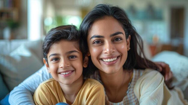 Foto una pareja india con hijos