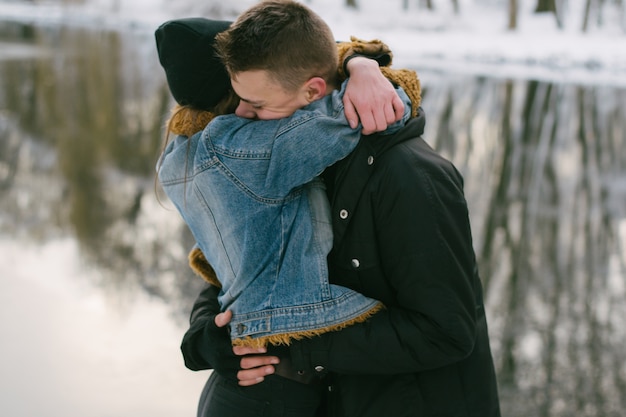 pareja en invierno