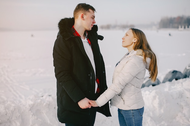 Pareja en invierno