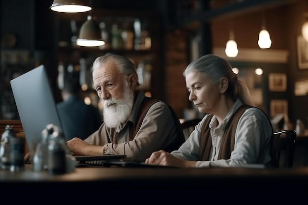 pareja de jubilados en línea personas abuelos