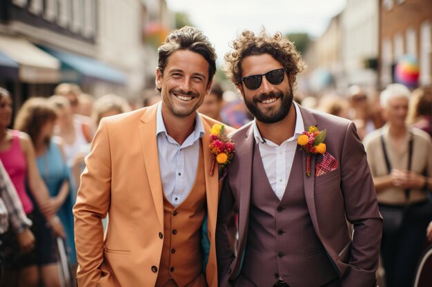 Pareja LBGT en ceremonia de boda