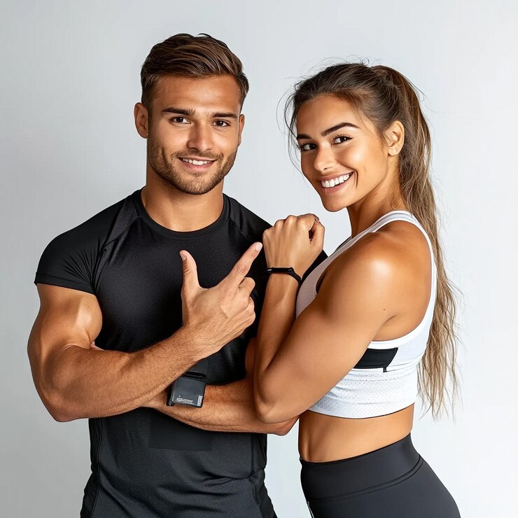 Una pareja llena de gimnasia