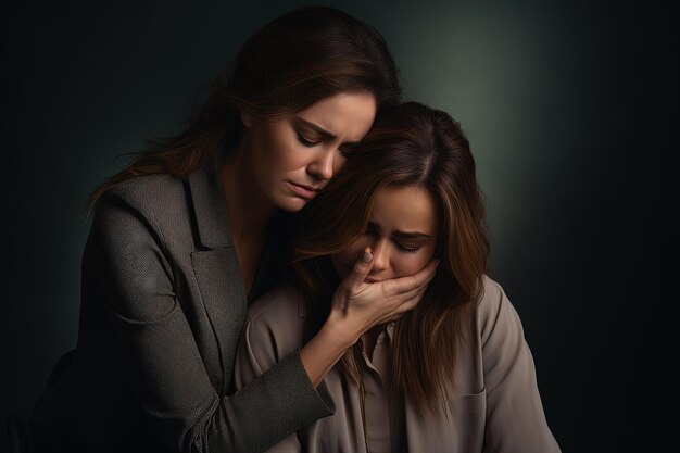 Una pareja de mujeres de pie una al lado de la otra