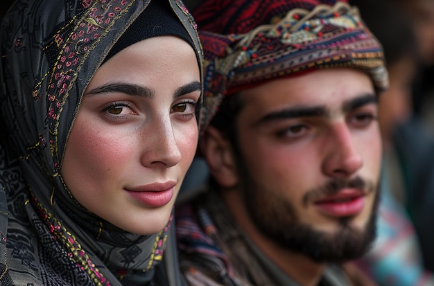 Una pareja musulmana romántica Una foto de una hermosa pareja islámica