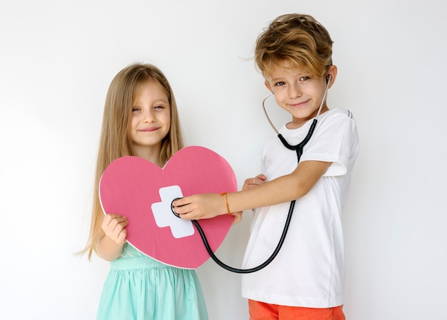 Foto pareja niños amigo unión protrait