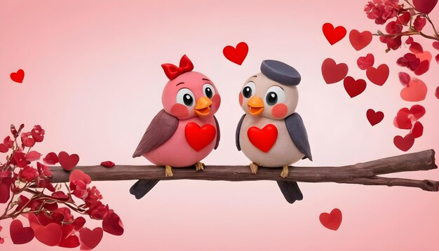 Foto pareja de pájaros día de san valentín