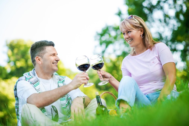 pareja en un picnic