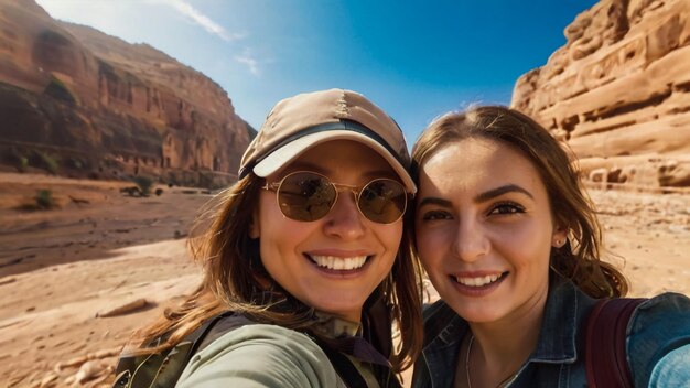 Foto una pareja posa para una foto frente a un templo