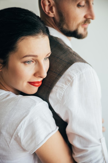 Pareja romántica familia retrato armonía amor sensual