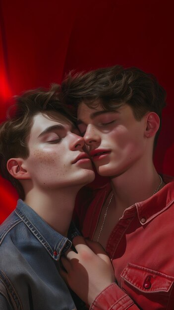 Foto una pareja romántica lgbtq en una cita