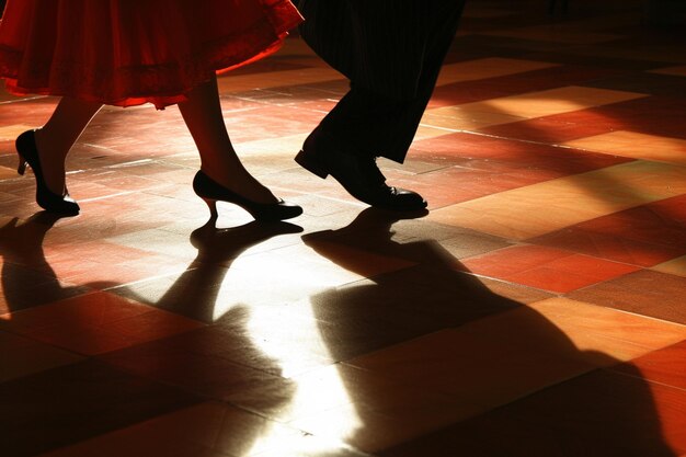 Foto una pareja de sombras bailando