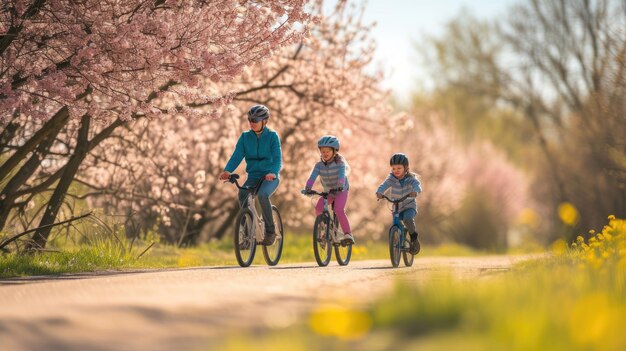 Una pareja sonriente en bicicletas disfrutando de un sendero panorámico con un entorno lleno de plantas AIG41