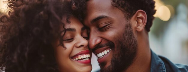 Una pareja sonriente posa juntos