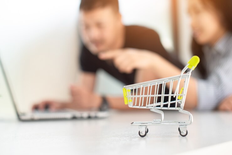 Foto las parejas eligen comprar en línea