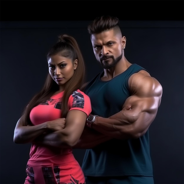 Foto parejas entrenador personal gimnasio entrenador de fitness