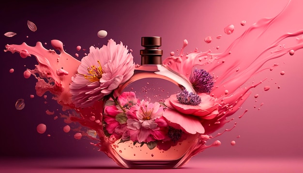 Parfüm mit blumigem Aroma Burst Generative AI