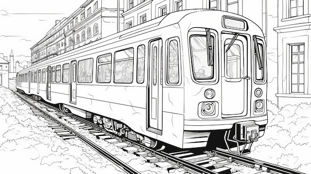 Paris City Coloring Page Vienna Secession Style Tren En Escenas Urbanas