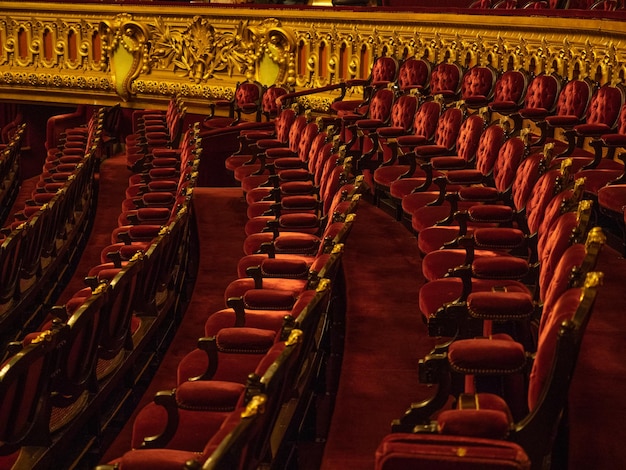 Paris França 8 de abril de 2022 Poltronas no auditório da Ópera Palais Garnier