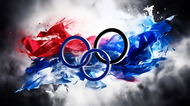 Paris França Juillet 26 de Julho de 2024 Anneaux olympiques laquarelle