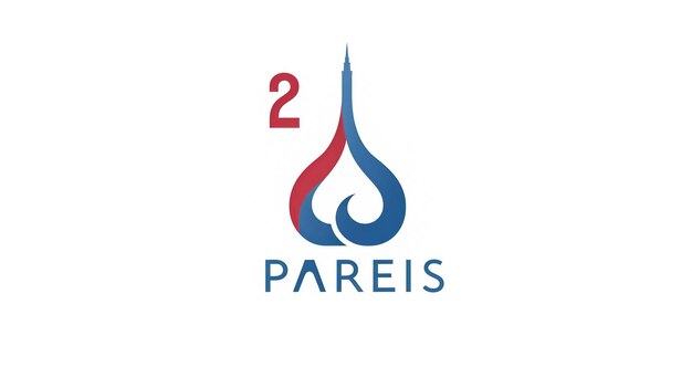 PARÍS, Francia, 7 de julio de 2023 Icono de los Juegos Olímpicos de Verano París 2024 En manos del atleta Olímpico Moderno