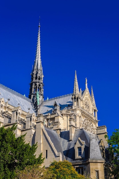 PARIS FRANKREICH 15. APRIL 2019 Kathedrale Notre Dame de Paris Frankreich gotische Architektur