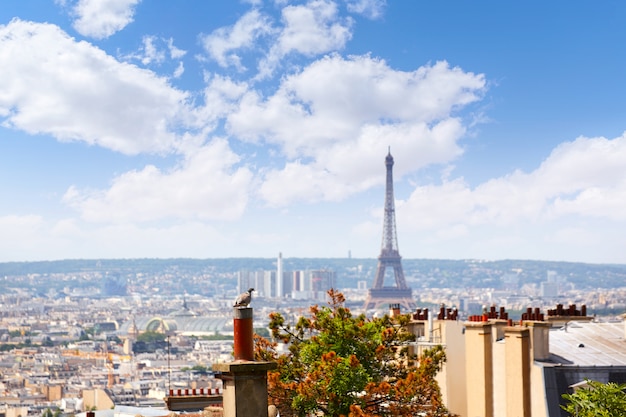 Paris skyline aérea de montmartre