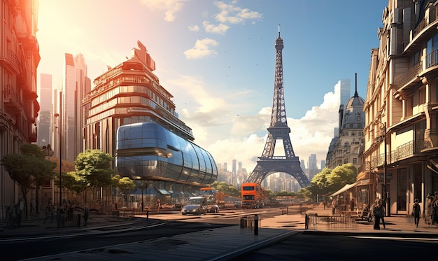 París se transformó en una metrópolis de rascacielos futuristas e infraestructuras de alta tecnología.