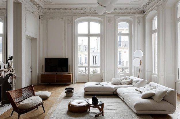 Pariser skandinavisches Haus Innenarchitektur des modernen Pariser Hauses