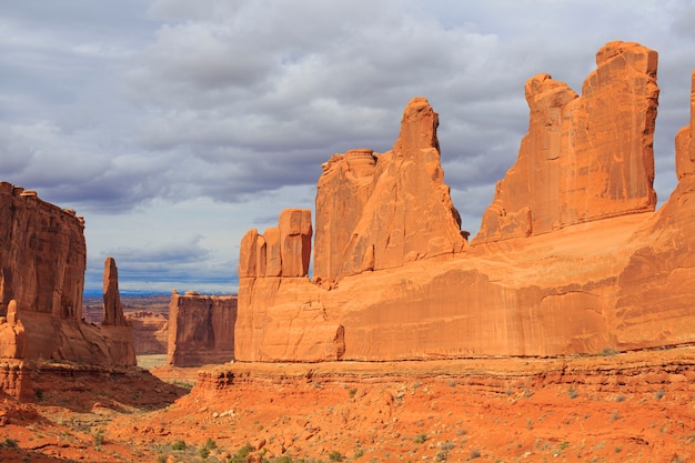 Park Avenue Viewpoint en el Parque Nacional Arches. Moab, Utah, EE. UU.